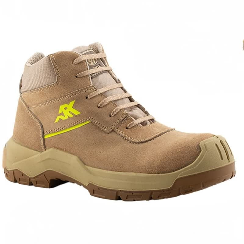 پوتین ایمنی کفش ارک مدل ویکتور جیر رنگ خاکی